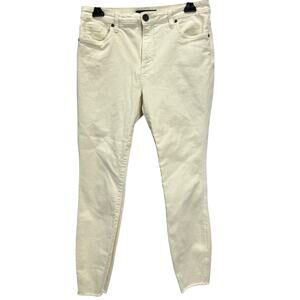 KUT from the Kloth Connie Fab Ankle Jeans Size 6 High Rise Off White Raw Hem